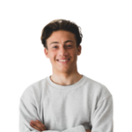 close up of smiling teen drivers ed student with his arm crossed